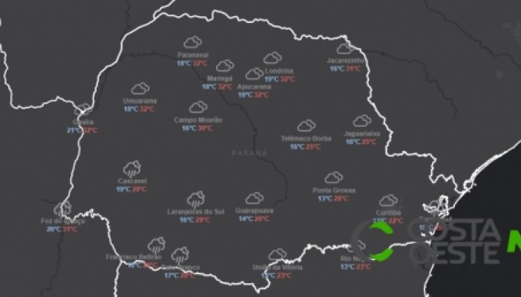 Defesa Civil alerta chuvas intensas na região Oeste