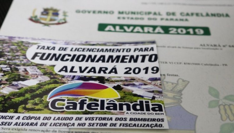 Alvará de funcionamento vence hoje em Cafelândia  