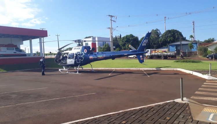 Helicóptero do Samu transporta bebê em  Cafelândia  