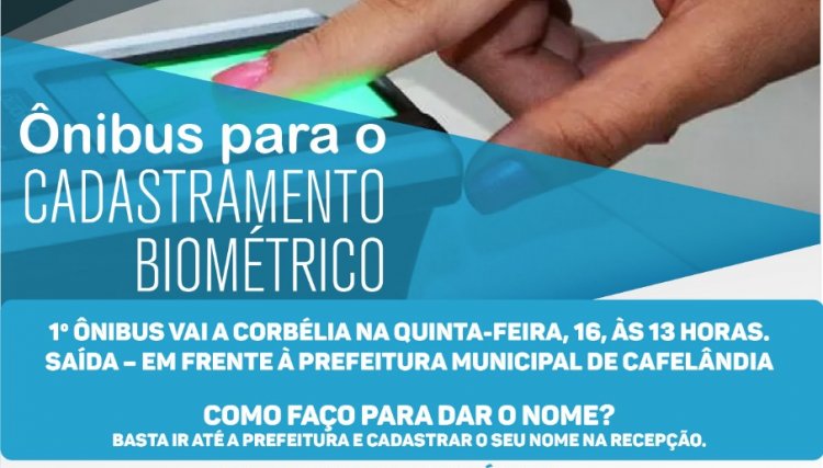 Cafelândia disponibiliza transporte para cadastramento Biométrico neste dia 16 