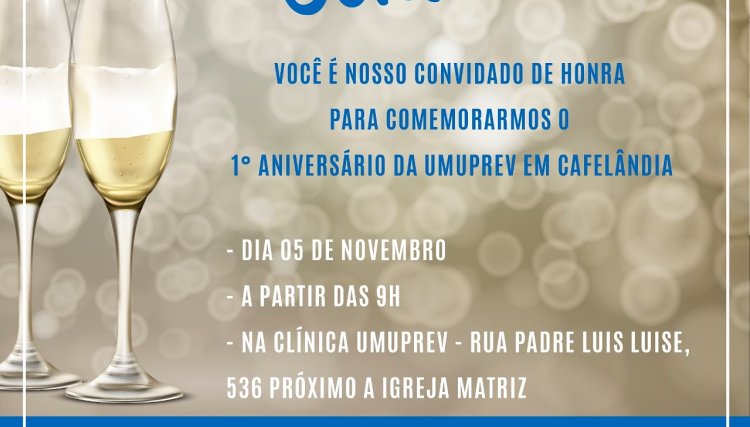 Umuprev comemora seu primeiro aniversário com delicioso coquetel neste dia 05