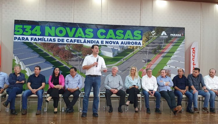 Governador Ratinho assina convênio para as 551 habitações da Copacol em Cafelândia e Nova Aurora, veja o vídeo 