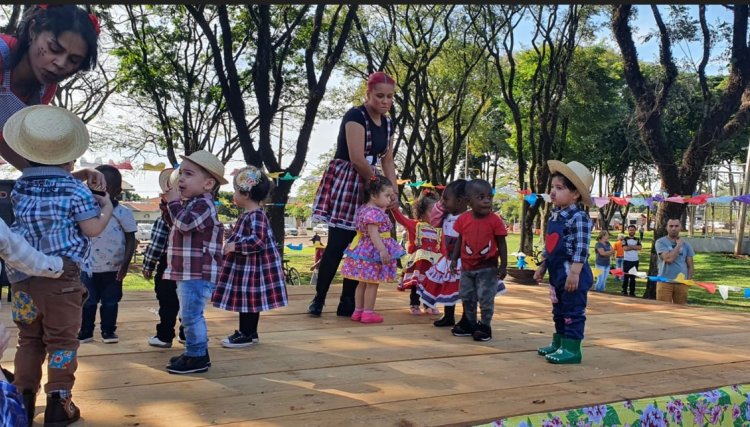 Festas juninas marcam o encerramento do primeiro semestre de aula da rede municipal em Cafelândia, veja o vídeo