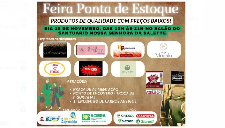 Braganey promove a Feira Ponta de Estoque neste dia 15