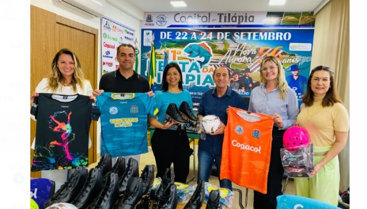 Nova Aurora recebe materiais esportivos da Copacol para o projeto Talentos em Ação