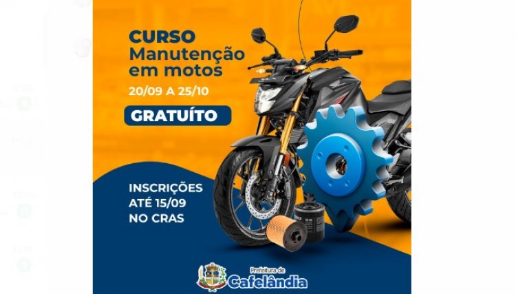 Cafelândia promove curso gratuito de Mecânica em Motocicletas