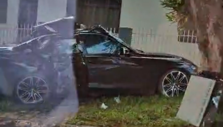 Condutor de BMW bate o carro em Cafelândia e acaba preso com maconha e cocaína