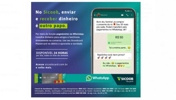 Sicoob libera transferências via WhatsApp 