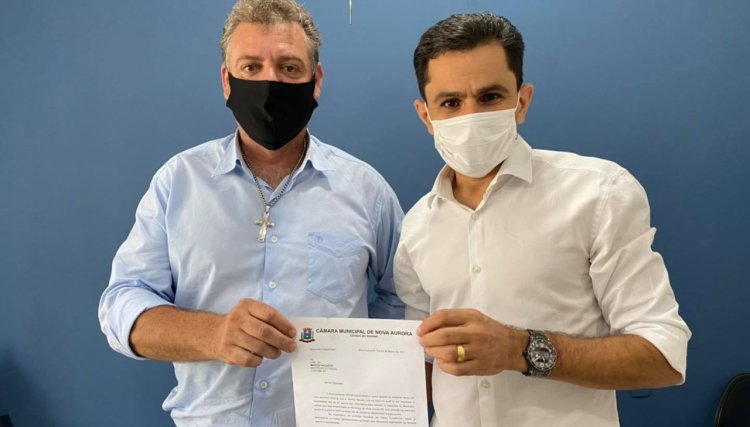  Presidente do Legislativo de Nova Aurora visita Deputado em busca de recursos 