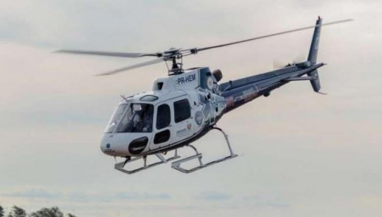 Helicóptero do CONSAMU está transportando paciente de Corbélia