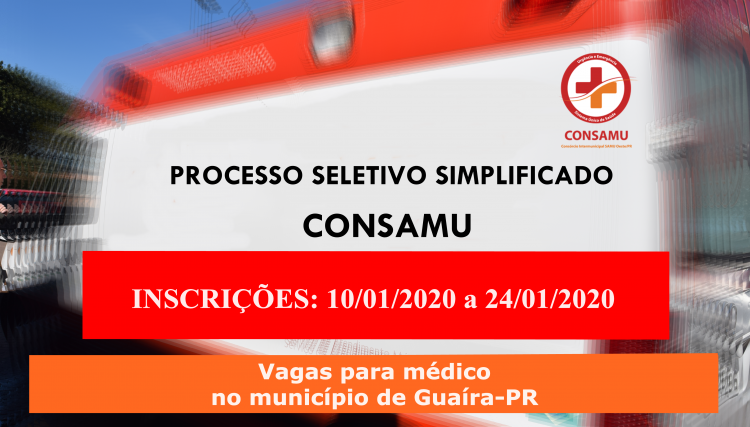 Inscrições do processo seletivo do Consamu encerram neste dia 24