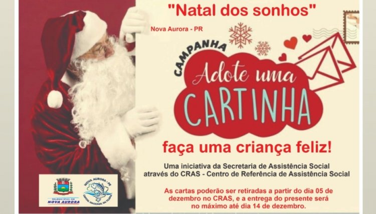 CRAS de Nova Aurora está promovendo Campanha de Natal Adote uma Cartinha